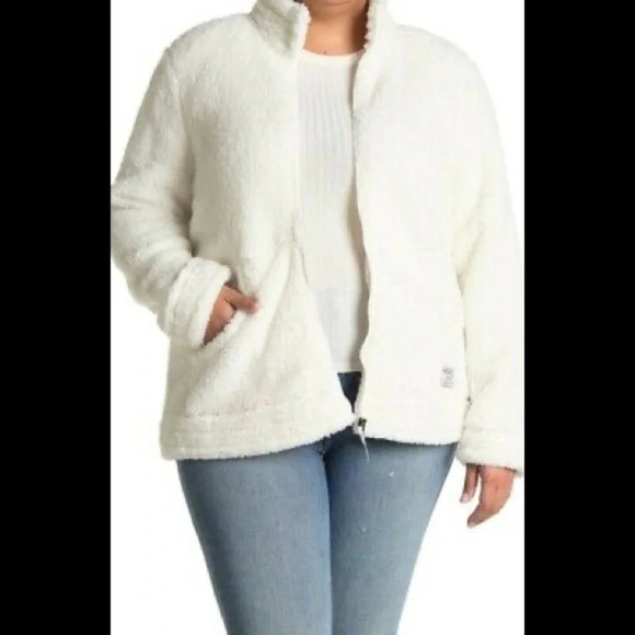 Free Country Jackets & Blazers - Free COUNTRY Butter Pile Faux Fur Trim Jacket (Plus Size), Cream, 1X, NWT